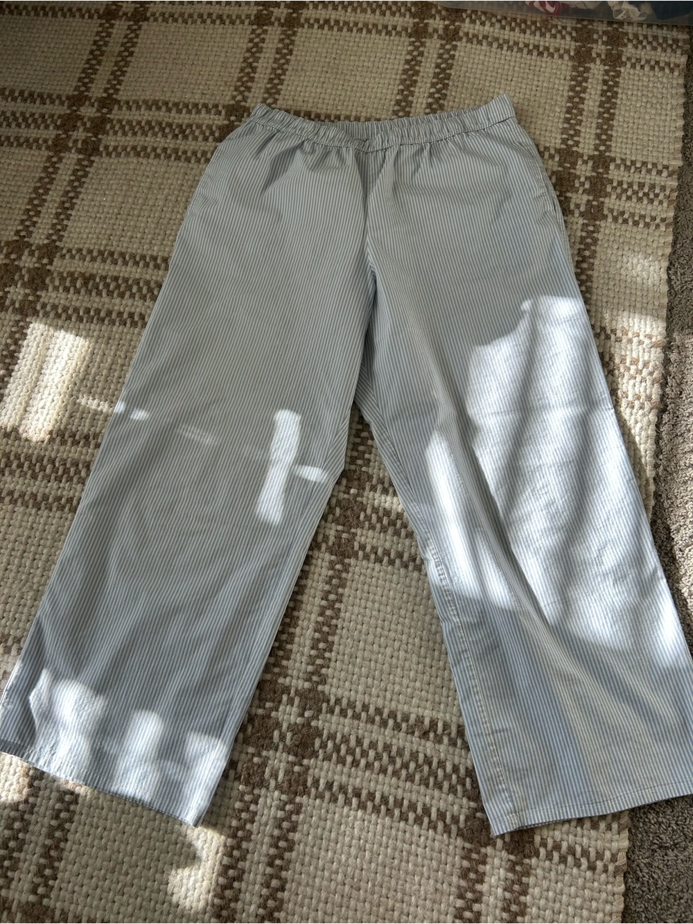 Hollister Light Blue Pinstripe Wide Leg Pants